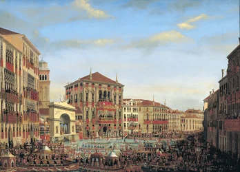 Napoleon I. (1769-1821) leitet eine Regatta in Venedig, 1807